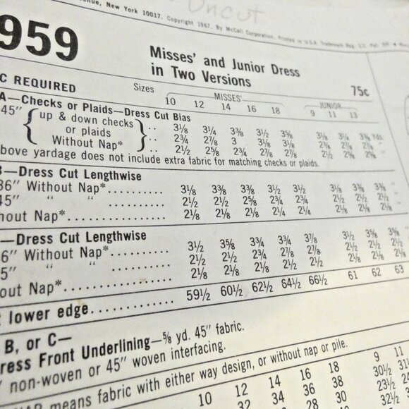 Vintage Sz 11 Misses Dress Pattern McCall's #8959 Bust 31 1/2 DIY 2 Version 60's - Picture 3 of 5